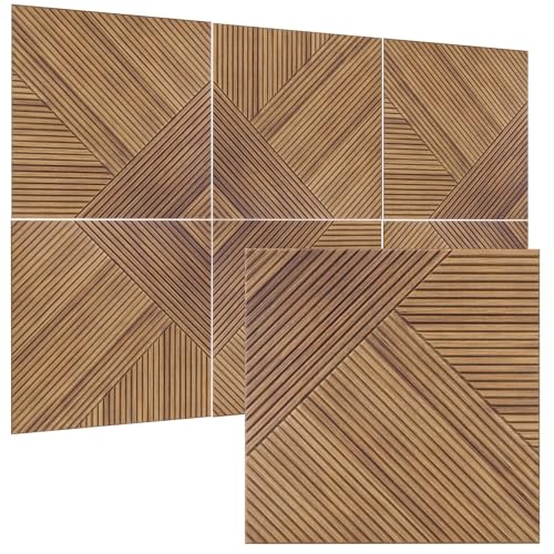 TO-TH Acoustic Wall Panels Self-Adhesive Noise Dampening panel 6Pack, Beech - color: Beech