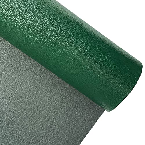 Faux Leather Fabric 1 Yard 54" x 36" Soft Solid Color Crafts Material 0.9mm Thick Perfect for Upholstery Covers, Bags, Leather Clothing and Accessories (Green) - color: Green