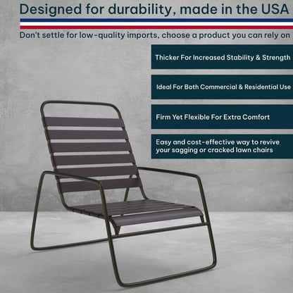KOMORAX 200ft Long 1.5" Wide Vinyl Chair Strapping. Repair & Replacement Matte Finish.for Patio Outdoor Lawn Garden Durable Attractive (Dark Brown) - color: Dark Brown