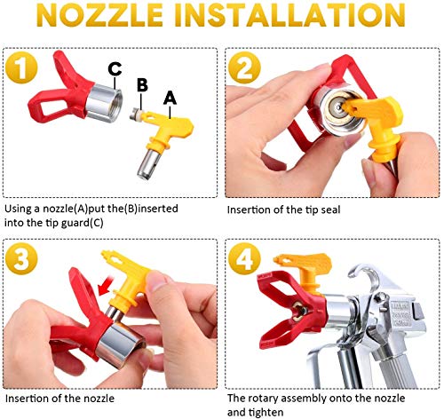 Reversible Airless Spray Tips for Airless Paint Sprayer (211) - size: 211