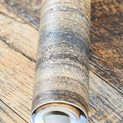 Hopeak Faux Wood Wallpaper Peel and Stick Self-Adhesive Vinyl Decorative Wallpaper Removable 17.5 x 118 Inches Brown - size: 17.5" x 118"