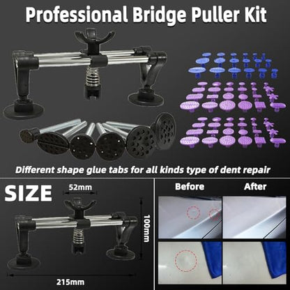 168 Pcs Paintless Dent Removal Rods, Paintless Dent Repair Tools, Black Lifter Puller Car Dent Repair Kit, Car Dent Puller with Manganese Steel Material, Dent Removal Kit for Dent Repair