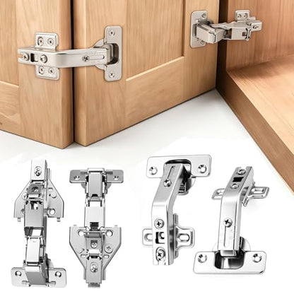 4 Pack Soft Close Hinges Hidden Lazy Susan Cabinet 165 & 135 Degree - color: 2 Pack 165° & 2 Pack 135°
