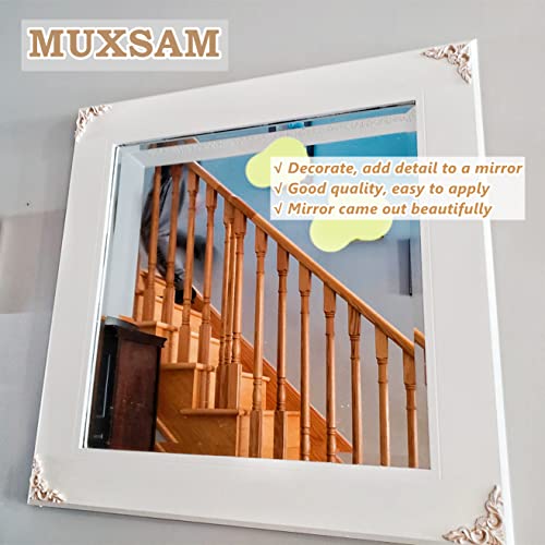 4Pcs Wood Carved Appliques Onlays Unpainted Little Wooden Corners Decals - size: 10 x 10 cm