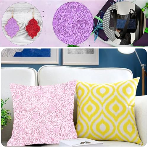 HGUAN Embossed Faux Leather Fabric 1 Yard Cut 36"x53" Embossed Vinyl Suitable for Upholstery Furniture Seat, Handmade DIY Projects (Purple) - color: Purple