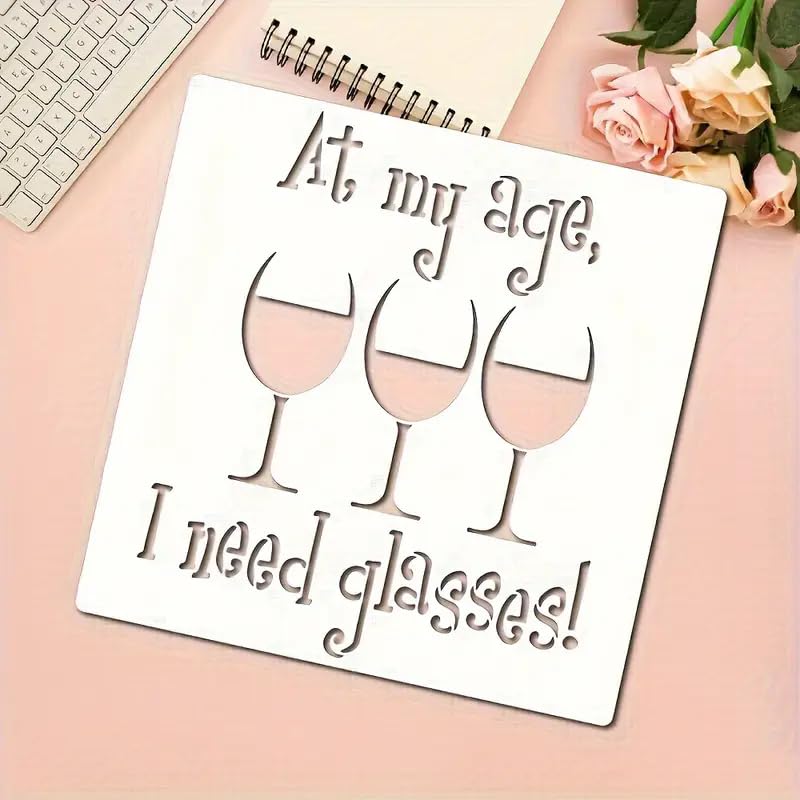 Wine-Themed Wall Stencils Template Reusable Spray PaintStencils for Craft Painting On Wood Craft Canvas Walls Wood Furniture Decorations DIY Scrapbooking