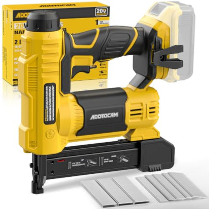 Cordless Brad Nailer for Dewalt 20V Battery (Tool Only), 2 in 1 Cordless Nail Gun with 1000 Nails and 500 Staples, Nail Gun Battery Powered for Home Improvement & Woodworking