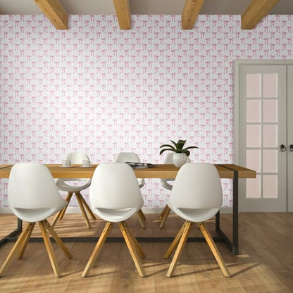 Drydiet Pink Bow Wallpaper Peel and Stick Contact Paper 15.8 in x 118.1 in - color: Pink, size: 15.8 in x 118.1 in, style: Bow