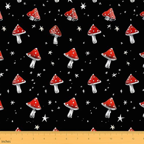 Feelyou Kawaii Mushroom Upholstery Fabric Soft 1 Yards - color: Multi 11, size: 1 Yard
