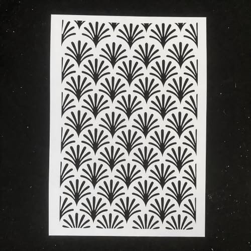 TIAMECH A4 Reusable Fan Shell Stencil for Painting - color: Fan Shell