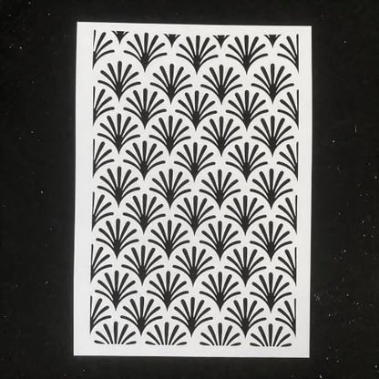 TIAMECH A4 Reusable Fan Shell Stencil for Painting - color: Fan Shell