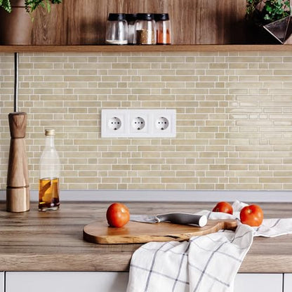 STICKGOO Thicker Peel and Stick Backsplash Tile for Kitchen and Bathroom - color: Brown