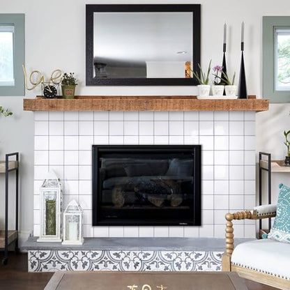 Commomy Thicker Black Peel and Stick Tiles 10 pcs of 12" x 12" - color: White With Grey Grout