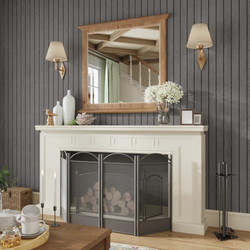 CRE8TIVE 24"x118" Dark Grey Faux Slat Wood Panels for Wall Peel and Stick - size: 24"x118"