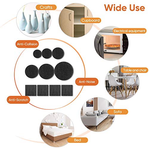 Furniture Pads 300 Pack Furniture Felt Pads for Hardwood Tile Floors, Black - size: Black