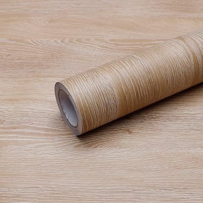 Peel and Stick Wallpaper Contact Paper Natural Oak Wood Grain Contact Paper Thicken Textured for Cabinets and Drawers Countertops Waterproof Self Adhesive Vinyl 11.8" x 78.7" - color: Natural Oak, size: 11.8"W x 78.7"L