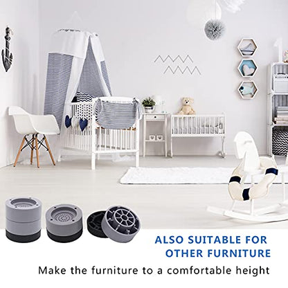 Furniture Risers 2 inch (Set of 4) Round Bed Risers Heavy Duty - color: Grey-4 Pack, size: two layers (2.3 inch)