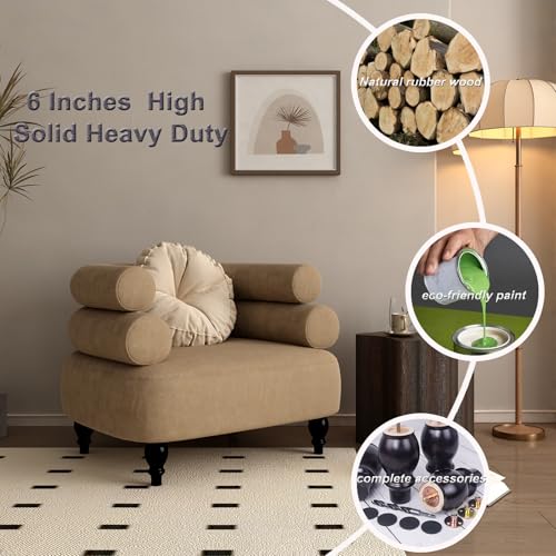 DWYL & LWYD Solid Wood Furniture Legs 6 Inch Heavy Duty - Brown -Set of 4 - Couch Risers Replacement, Table Legs for Coffee Table, Sofa/Bed/Dresser Feet - Patas para Muebles/Mesa/Cama - color: Black Brown, size: 6 Inch