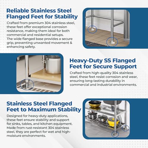 35" Galvanized Steel Table Legs, Set of 4, Flanged Feet - size: 35" Legs 4 Pack