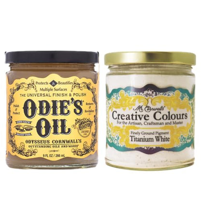 Odie's Oil & Tittanium White Wood Stain Pigment Kit, (2) 9 oz (2 in 1) - color: Titanium White