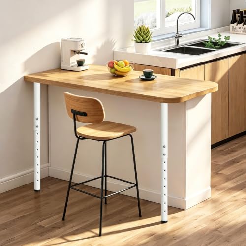 Jahof Adjustable Table Legs 22-36 inch (55-90 cm), Ø42/38 mm (4, White) - color: White