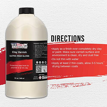 U.S. Art Supply 32oz High Gloss Clear Acrylic Topcoat for Pouring Paint - size: 32-ounces