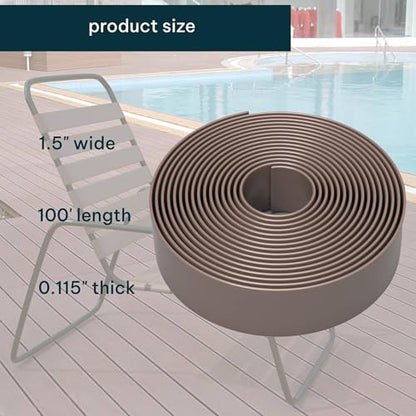 100ft Long 1.5" Wide Vinyl Chair Strapping. Repair & Replacement Matte Finish. for Patio Outdoor Lawn Garden Durable Attractive (Adobe) - color: Adobe
