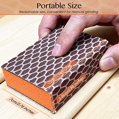S&X Sanding Block Set, 100 Sheets + 2 Sponges, Mixed Grit - color: Grit 320/240/180/150/120/100/80/60, size: 100-Pack