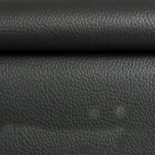 Update Self Adhesive Faux Leather Sheet Vinyl Upholstery Leather Fabric Material Sheets Leather Repair for Sofa Bags Chairs Car Seats DIY Craft Black 17.3" x 78"