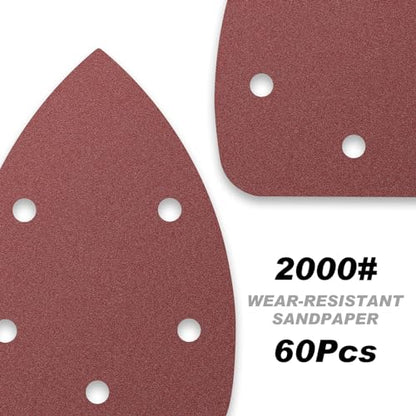60 Pcs 2000 Grit Mouse Sandpaper, Aluminum Oxide Mouse Sanding Pads - size: 2000 Grit
