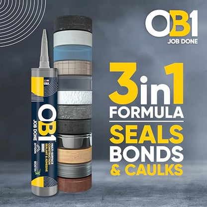 OB1 Universal Caulk Sealant & Adhesive Gray 10.1oz - 1 Cartridge - color: Gray, size: 10.1oz
