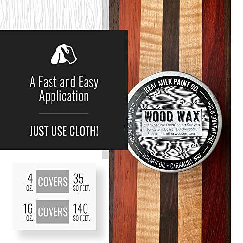 Real Milk Paint, Wood Wax for Finishing, Unfinished Furniture, Cutting Boards, Butcher Blocks, Food Grade, Vegan, 4 oz - size: 4 Ounce (Pack of 1)