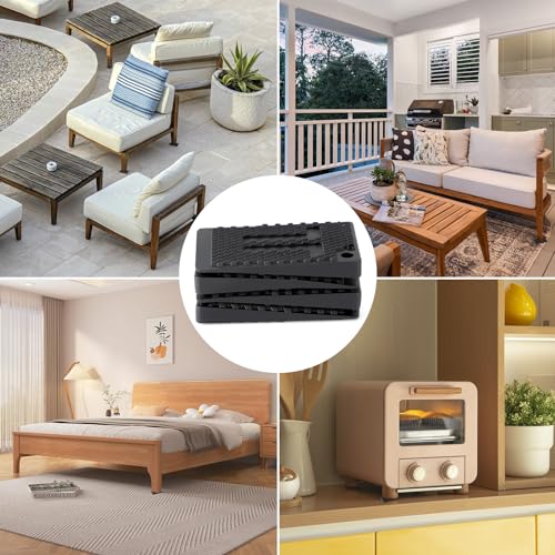 Furniture Levelers Pads,20 Pack Flexible Rubber Table Leveling Shims for Home Improvement - Level Wedges,Cabinet Shims、Chair Shims、Table Leg Leveler, Waterproof Non-Slip, Stackable(Black) - size: Leg pads