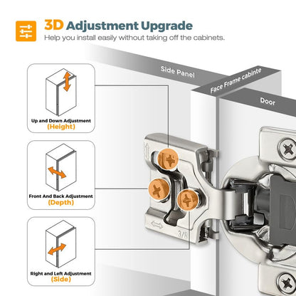 HOME EDIT 5 Pair 3/8 Inch Overlay Soft Close Cabinet Hinges Door Hinges - size: 3/8 inch Overlay