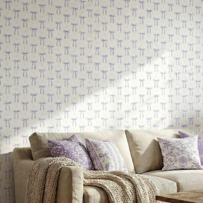 Drydiet Purple Bow Wallpaper Peel and Stick Contact Paper 15.8 x 118.1 - color: Purple, size: 15.8 in x 118.1 in, style: Bow