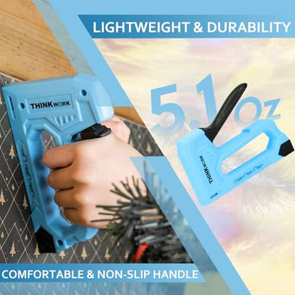 THINKWORK Light Duty Staple Gun - Upholstery Staple Gun for Wood - color: Blue