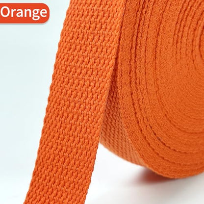 Orange Cotton Webbing 1in x 10Yards - color: Orange