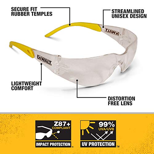 DEWALT DPG54-9C Safety Glasses ANSI Z87.1+ Impact Rated Indoor Outdoor Lens - size: One Size