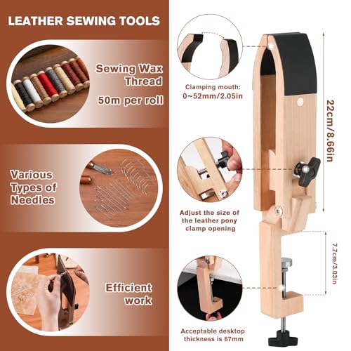 BUTUZE Leather Working Kit, Boxed Leather Tooling Kit, All-in-one