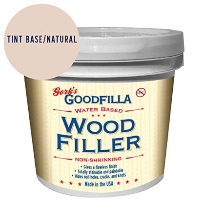 Goodfilla Neutral Base,1 Gallon (13.5lbs) Wood and Grain Filler, Stainable, Tintable, Sandable, Zero Waste, Non-Toxic, USA Made - color: Neutral, size: Gallon