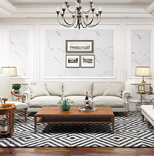 FunStick 24" x 200" Matte Peel and Stick Countertops White Marble Contact Paper Waterproof Self Adhesive Marble Wallpaper Removable Marble Wall Paper for Kitchen Counter Top Cover Bathroom Vanity Desk - color: White Grey, size: 24" x 200"