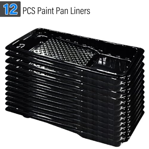 Great Andrew 4 Inch Paint Tray Liner, 12 Pcs Disposable Plastic Paint Tray - size: 12 Pack, 4 Inch