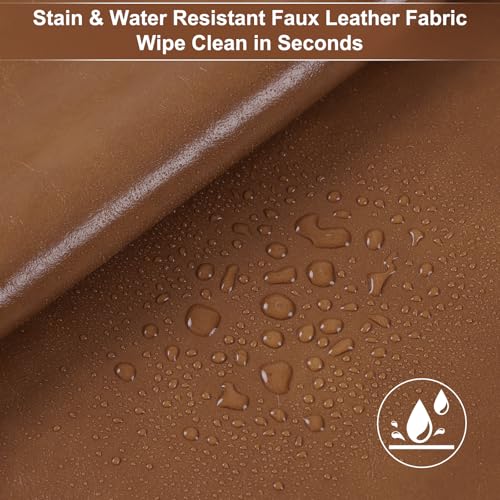 54" Marine Vinyl Upholstery Faux Leather Fabric by The Yard Waterproof - color: Brown, size: Pre-cut 1 Yard 54"x36"