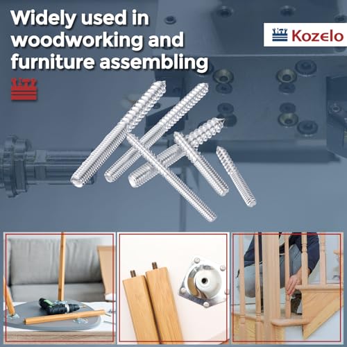 8pcs Hanger Bolts 5/16"-18x4 Silver Zinc Coated - color: White, size: 5/16"-18x4"