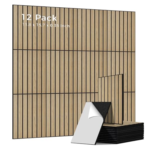 12 Pack Acoustic Panels, 11.8”x15.7”x0.35” Soundproof Panels,Teak - color: Teak, size: 12 PACK