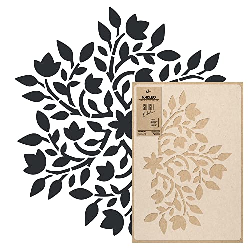 NAKLEO Mandala Painting Large Stencil Diameter 23.2”, Oriental Circle Mandala Geometric Ornament, Reusable Plastic Template DIY Art and Craft, Wall Floor Wood Fabric Furniture - color: Mandala #02, size: M