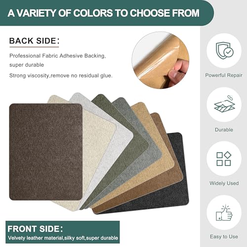 Azobur Couch Patch Repair Fabric,Microfiber Fabric, Self-Adhesive, for Sofa Repair and Upholstery, 2 Pieces, 9.5 x 11 inches (Dark Brown) - color: Dark Brown, size: 9.5" x 11"-2 PCS