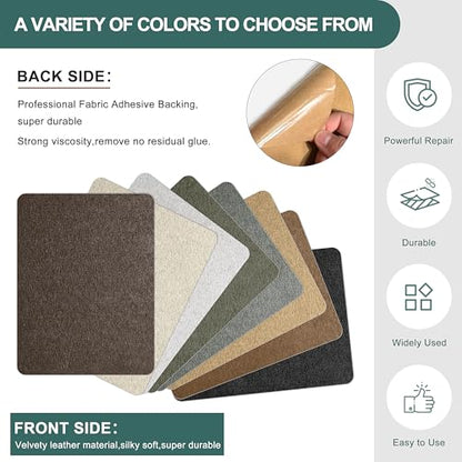 Azobur Couch Patch Repair Fabric,Microfiber Fabric, Self-Adhesive, for Sofa Repair and Upholstery, 2 Pieces, 9.5 x 11 inches (Dark Brown) - color: Dark Brown, size: 9.5" x 11"-2 PCS