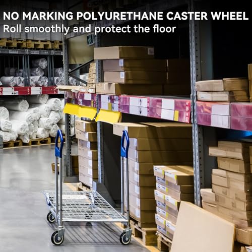 4" Casters Polyurethane Shopping Cart Wheels Replacement Set of 4 Wheels for Cart Furniture Loading Capacity 1200lbs Total - style: 3/8" Bore