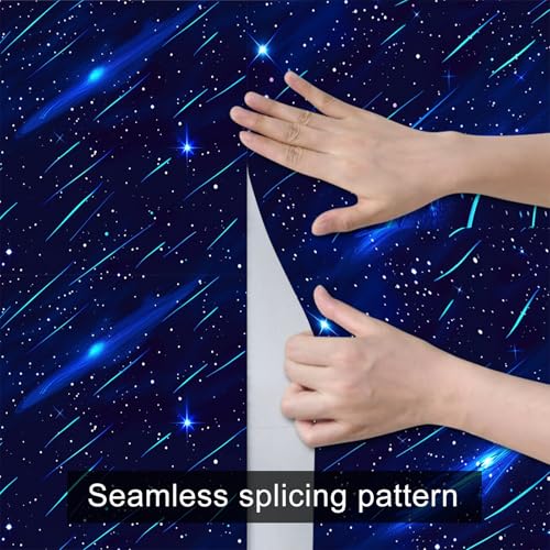 HOMETITUTE Galaxy Star Self Adhesive Wallpaper 118.1x17.7 Inch Vinyl - color: Shooting Star